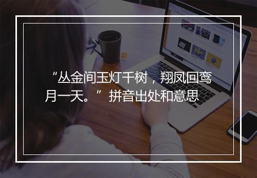 “丛金间玉灯千树，翔凤回鸾月一天。”拼音出处和意思