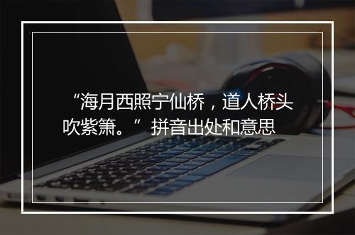 “海月西照宁仙桥，道人桥头吹紫箫。”拼音出处和意思