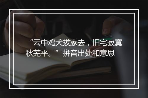 “云中鸡犬拔家去，旧宅寂寞秋芜平。”拼音出处和意思