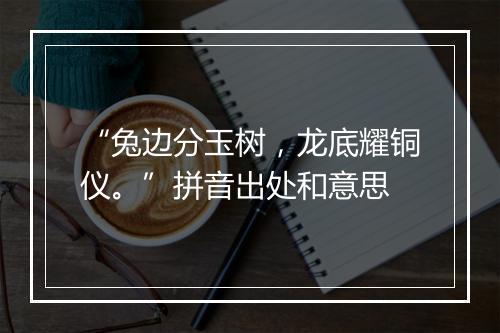 “兔边分玉树，龙底耀铜仪。”拼音出处和意思