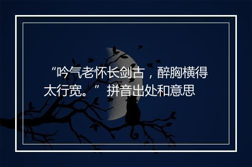 “吟气老怀长剑古，醉胸横得太行宽。”拼音出处和意思