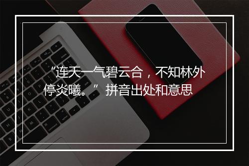 “连天一气碧云合，不知林外停炎曦。”拼音出处和意思