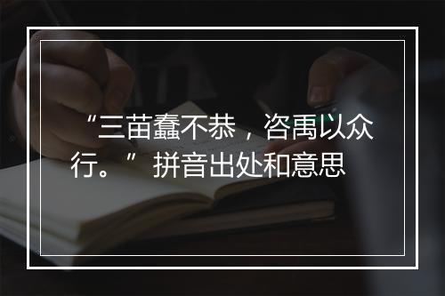 “三苗蠢不恭，咨禹以众行。”拼音出处和意思