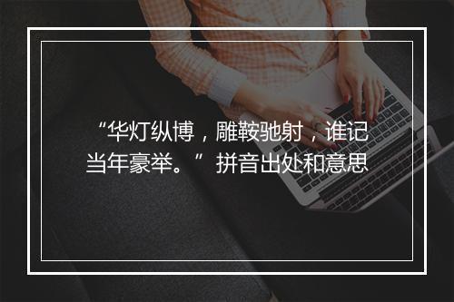 “华灯纵博，雕鞍驰射，谁记当年豪举。”拼音出处和意思