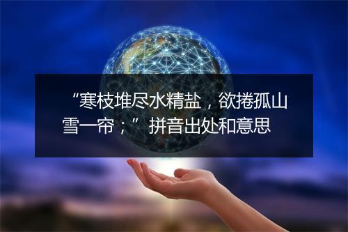 “寒枝堆尽水精盐，欲捲孤山雪一帘；”拼音出处和意思