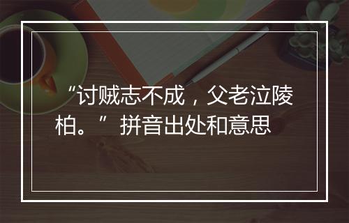 “讨贼志不成，父老泣陵柏。”拼音出处和意思