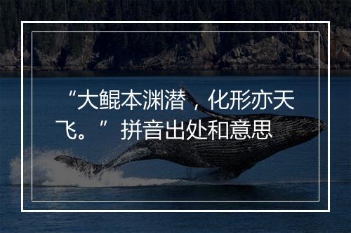 “大鲲本渊潜，化形亦天飞。”拼音出处和意思