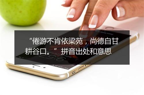 “倦游不肯依梁苑，尚德自甘耕谷口。”拼音出处和意思