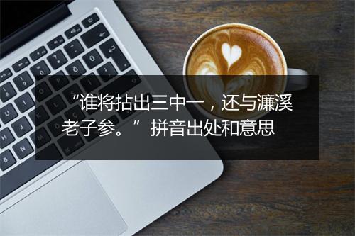 “谁将拈出三中一，还与濂溪老子参。”拼音出处和意思