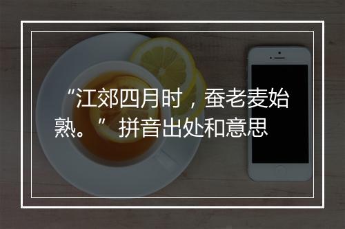 “江郊四月时，蚕老麦始熟。”拼音出处和意思