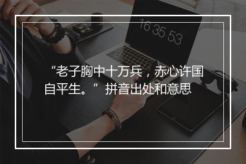 “老子胸中十万兵，赤心许国自平生。”拼音出处和意思