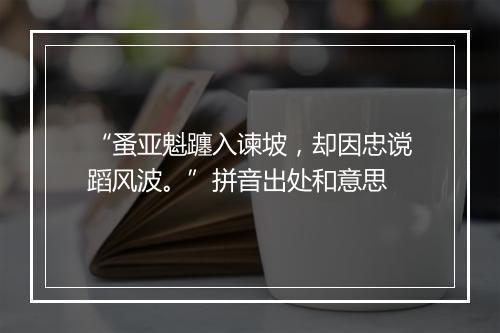 “蚤亚魁躔入谏坡，却因忠谠蹈风波。”拼音出处和意思