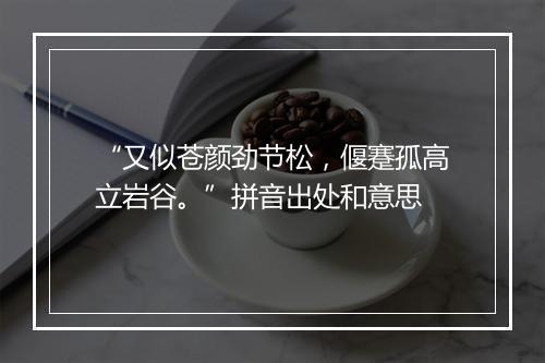 “又似苍颜劲节松，偃蹇孤高立岩谷。”拼音出处和意思