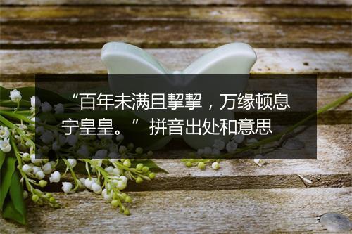 “百年未满且挈挈，万缘顿息宁皇皇。”拼音出处和意思