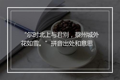 “尔时北上与君别，蔡州城外花如雪。”拼音出处和意思