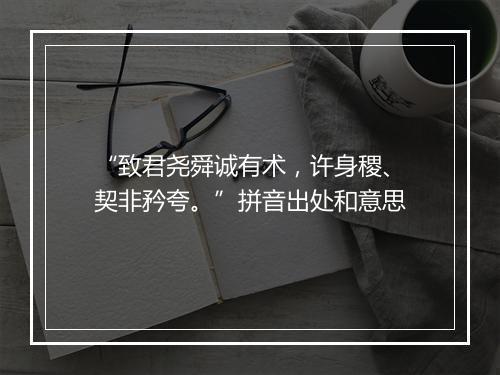 “致君尧舜诚有术，许身稷、契非矜夸。”拼音出处和意思