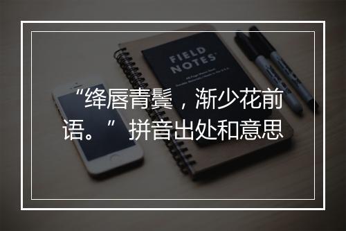 “绛唇青鬓，渐少花前语。”拼音出处和意思