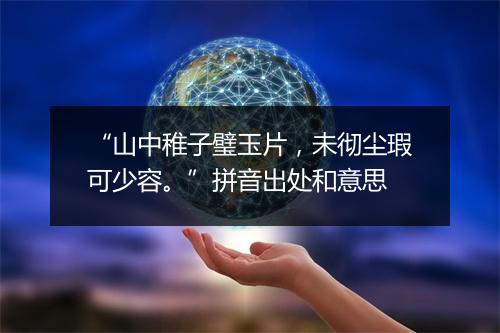 “山中稚子璧玉片，未彻尘瑕可少容。”拼音出处和意思