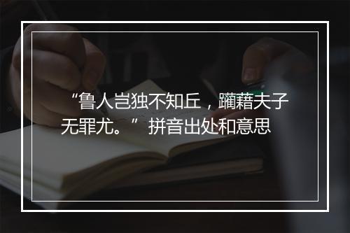 “鲁人岂独不知丘，躏藉夫子无罪尤。”拼音出处和意思