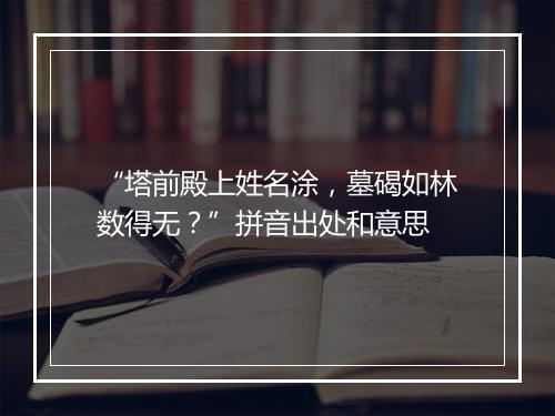 “塔前殿上姓名涂，墓碣如林数得无？”拼音出处和意思