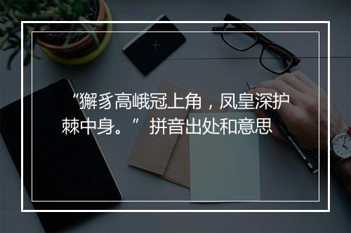 “獬豸高峨冠上角，凤皇深护棘中身。”拼音出处和意思