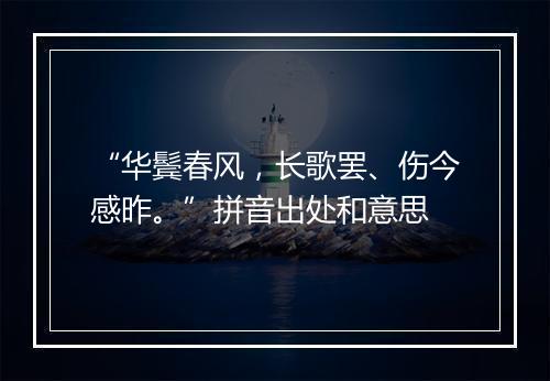 “华鬓春风，长歌罢、伤今感昨。”拼音出处和意思