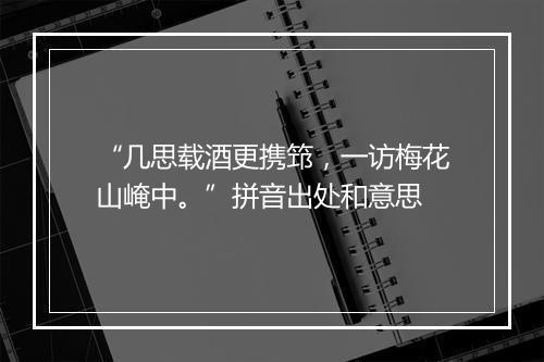 “几思载酒更携筇，一访梅花山崦中。”拼音出处和意思