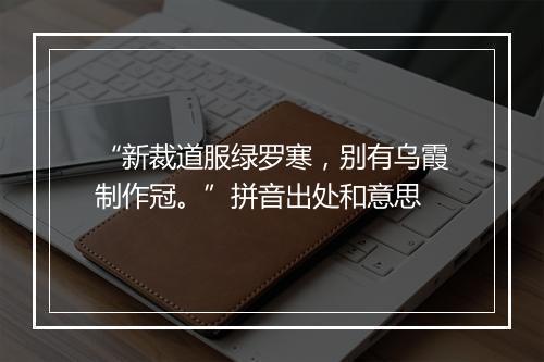 “新裁道服绿罗寒，别有乌霞制作冠。”拼音出处和意思