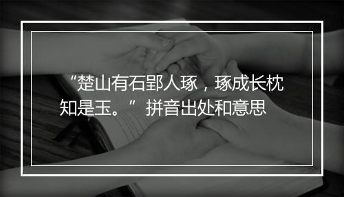 “楚山有石郢人琢，琢成长枕知是玉。”拼音出处和意思