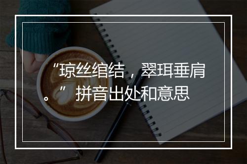 “琼丝绾结，翠珥垂肩。”拼音出处和意思