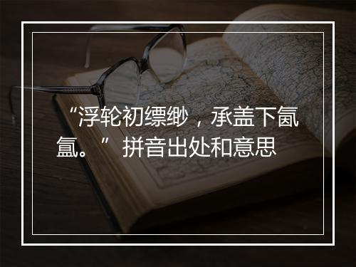 “浮轮初缥缈，承盖下氤氲。”拼音出处和意思