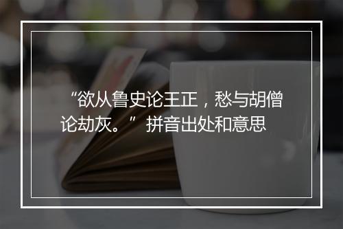 “欲从鲁史论王正，愁与胡僧论劫灰。”拼音出处和意思