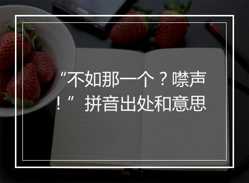 “不如那一个？噤声！”拼音出处和意思