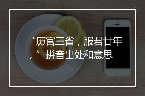 “历官三省，服君廿年，”拼音出处和意思