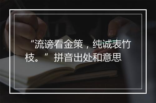 “流谤看金策，纯诚表竹枝。”拼音出处和意思