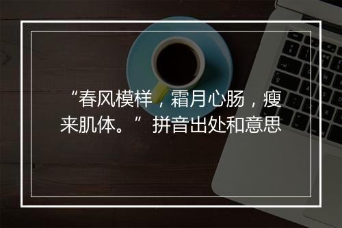 “春风模样，霜月心肠，瘦来肌体。”拼音出处和意思