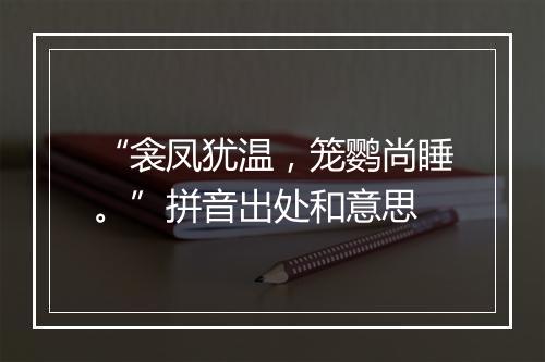 “衾凤犹温，笼鹦尚睡。”拼音出处和意思