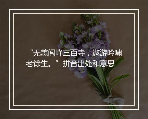 “无恙闾峰三百寺，遨游吟啸老馀生。”拼音出处和意思