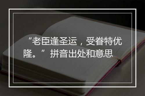 “老臣逢圣运，受眷特优隆。”拼音出处和意思