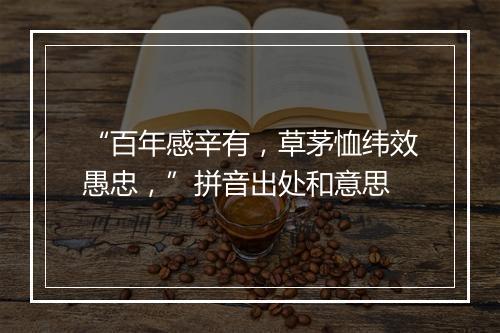 “百年感辛有，草茅恤纬效愚忠，”拼音出处和意思