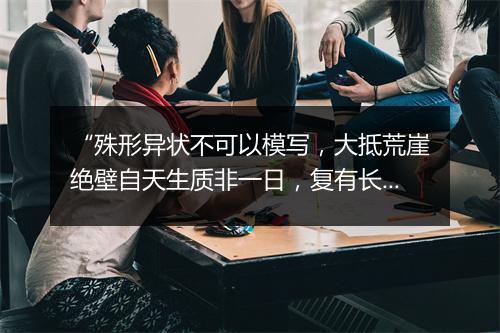 “殊形异状不可以模写，大抵荒崖绝壁自天生质非一日，复有长江之水朝夕相撞舂。”拼音出处和意思