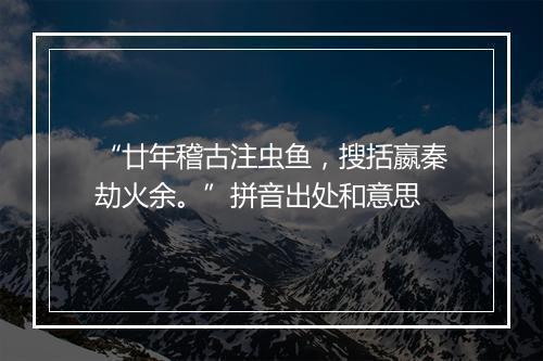 “廿年稽古注虫鱼，搜括嬴秦劫火余。”拼音出处和意思