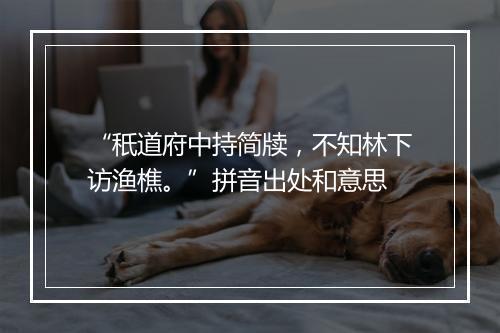 “秖道府中持简牍，不知林下访渔樵。”拼音出处和意思