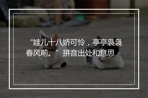 “娃儿十八娇可怜，亭亭袅袅春风前。”拼音出处和意思