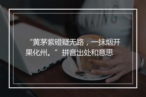 “黄茅紫磴疑无路，一抹烟开果化州。”拼音出处和意思