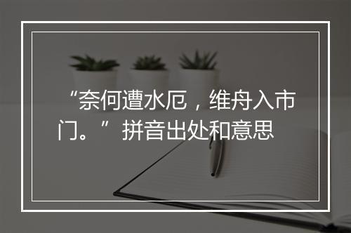 “奈何遭水厄，维舟入市门。”拼音出处和意思