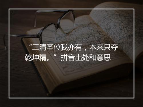 “三清圣位我亦有，本来只夺乾坤精。”拼音出处和意思