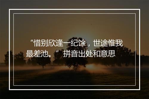 “惜别欣逢一纪馀，世途惟我最差池。”拼音出处和意思