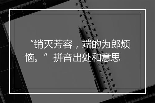 “销灭芳容，端的为郎烦恼。”拼音出处和意思