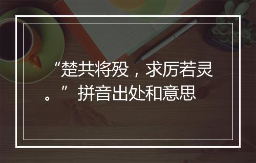 “楚共将殁，求厉若灵。”拼音出处和意思